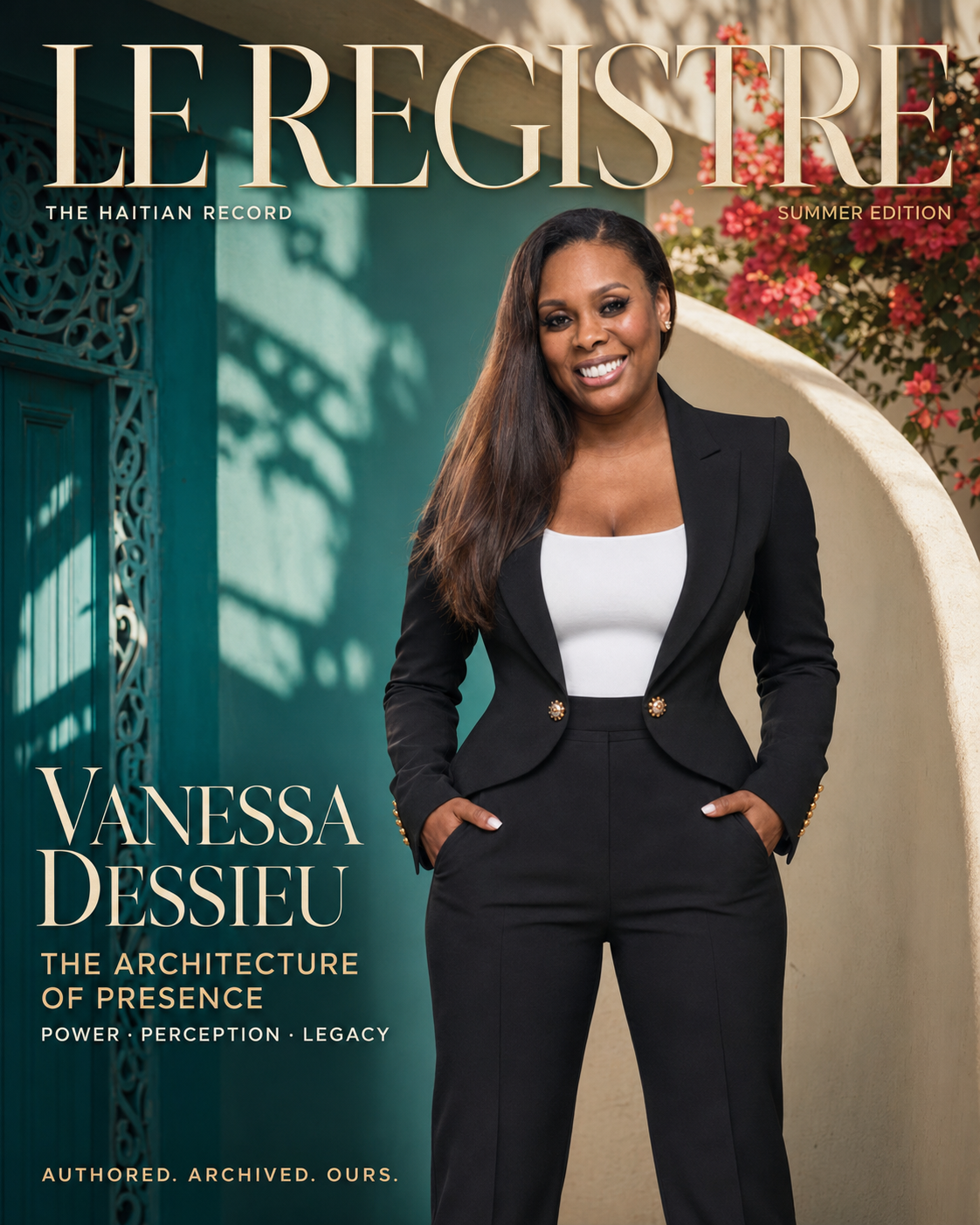 Vanessa Dessieu featured on the Summer Edition cover of Le Registre: The Haitian Record.